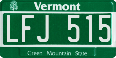 VT license plate LFJ515