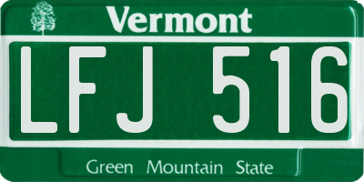 VT license plate LFJ516