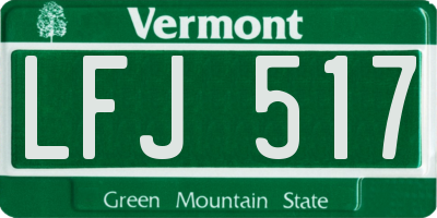 VT license plate LFJ517
