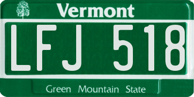 VT license plate LFJ518
