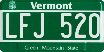 VT license plate LFJ520