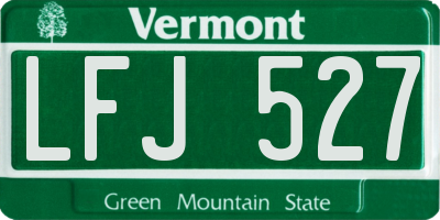 VT license plate LFJ527