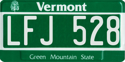 VT license plate LFJ528