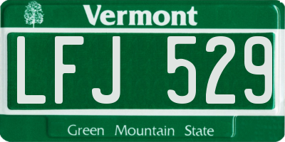 VT license plate LFJ529