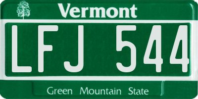 VT license plate LFJ544