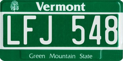 VT license plate LFJ548