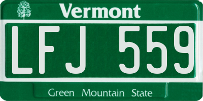 VT license plate LFJ559