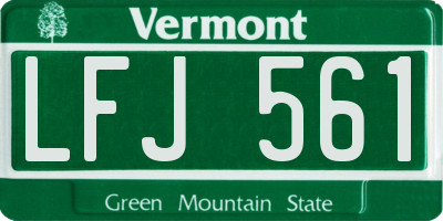VT license plate LFJ561