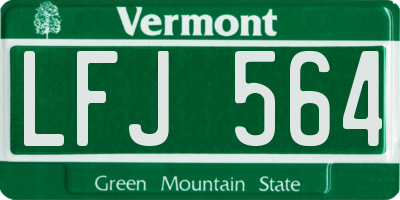 VT license plate LFJ564