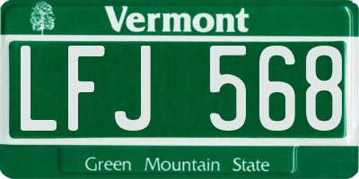 VT license plate LFJ568