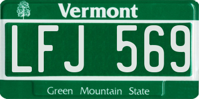 VT license plate LFJ569