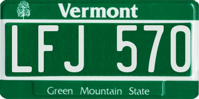 VT license plate LFJ570