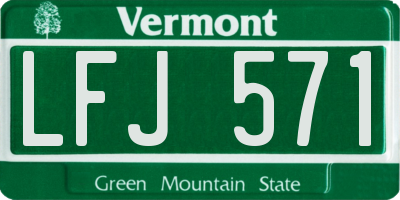 VT license plate LFJ571