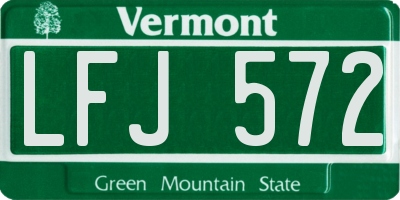 VT license plate LFJ572