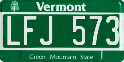 VT license plate LFJ573