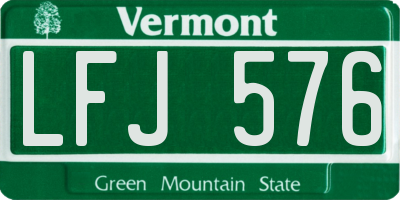 VT license plate LFJ576