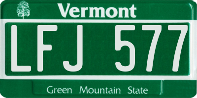 VT license plate LFJ577