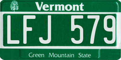 VT license plate LFJ579