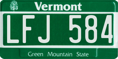 VT license plate LFJ584