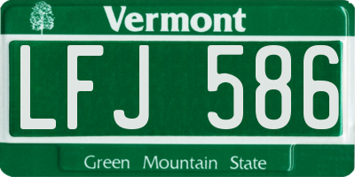 VT license plate LFJ586