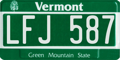 VT license plate LFJ587