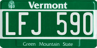 VT license plate LFJ590
