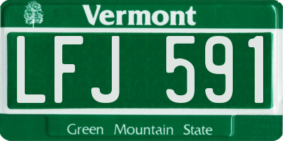 VT license plate LFJ591