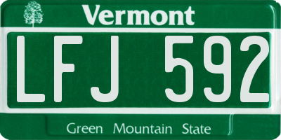 VT license plate LFJ592