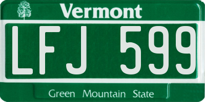 VT license plate LFJ599