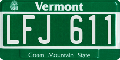 VT license plate LFJ611