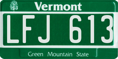 VT license plate LFJ613