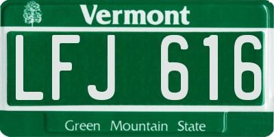 VT license plate LFJ616