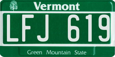 VT license plate LFJ619