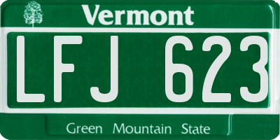 VT license plate LFJ623