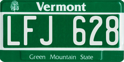 VT license plate LFJ628
