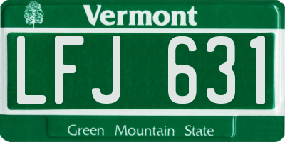 VT license plate LFJ631