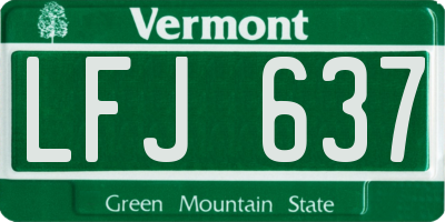 VT license plate LFJ637