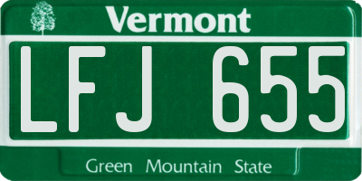 VT license plate LFJ655