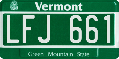 VT license plate LFJ661