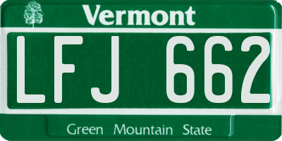 VT license plate LFJ662