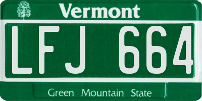 VT license plate LFJ664