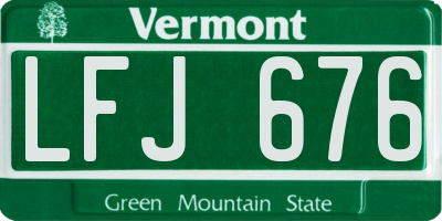 VT license plate LFJ676