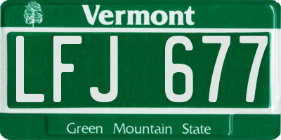 VT license plate LFJ677