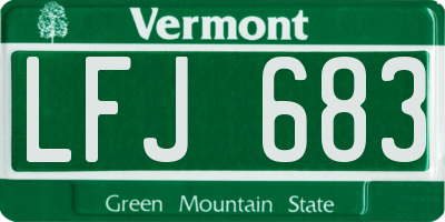VT license plate LFJ683