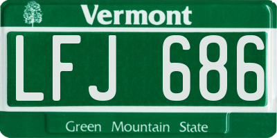 VT license plate LFJ686