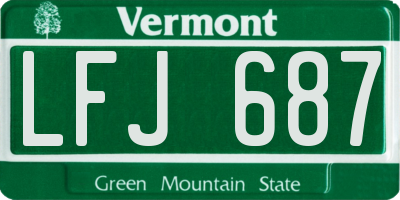 VT license plate LFJ687