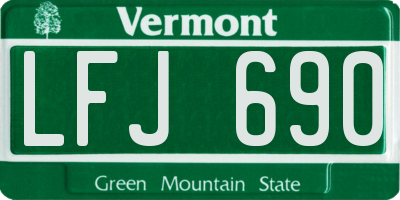 VT license plate LFJ690