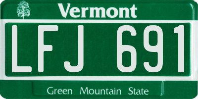 VT license plate LFJ691