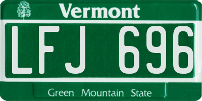 VT license plate LFJ696