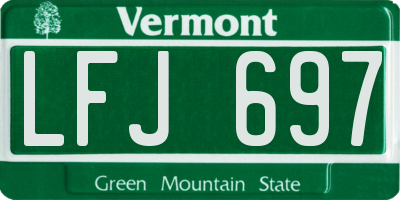 VT license plate LFJ697